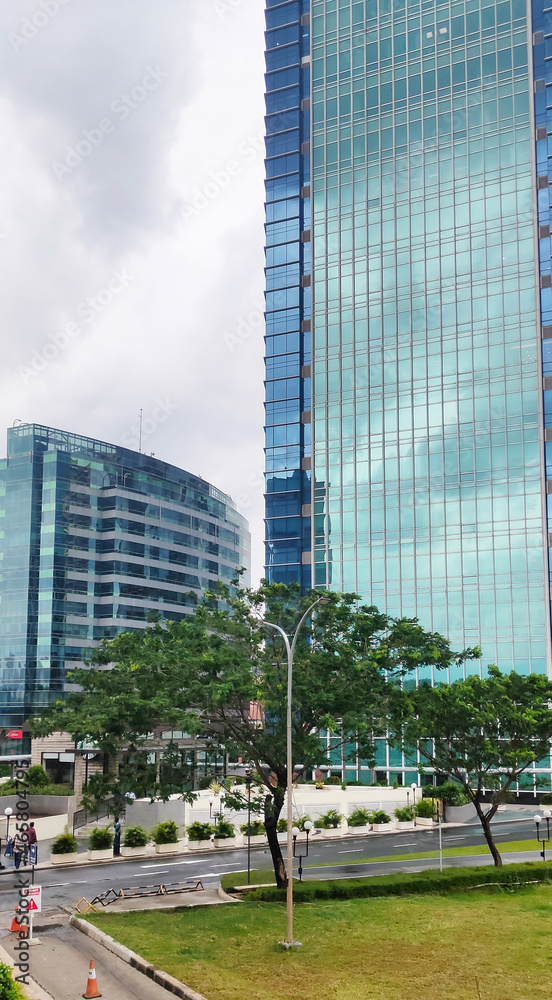 Workers building in Jakarta Indonesia, photo taken in October 2021
