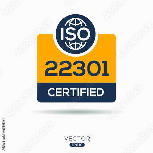 Creative (ISO 22301) Standard quality symbol, vector illustration.