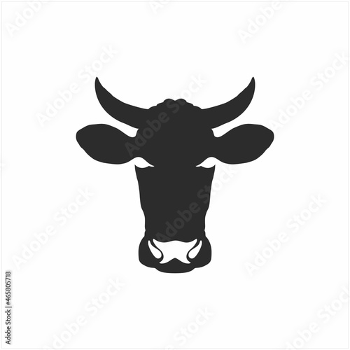 Cow head logo design on white background. Farm animal logo design inspiration