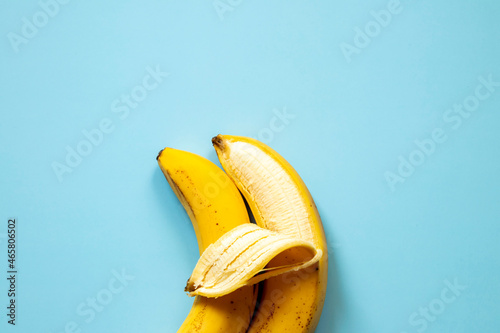LGBT love concept, two bananas lie side by side, a symbol of male love.