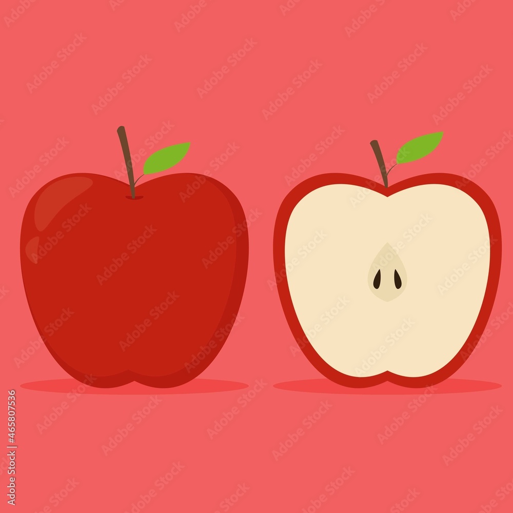 Illustration vector design of fresh apple fruit Illustration vector design of fresh apple fruit