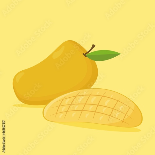 Illustration vector design of fresh mango fruit