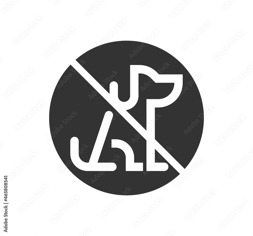 No dogs sign line vector icon No dogs sign line vector icon