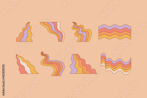 Vector set of design elements and illustrations in simple linear style