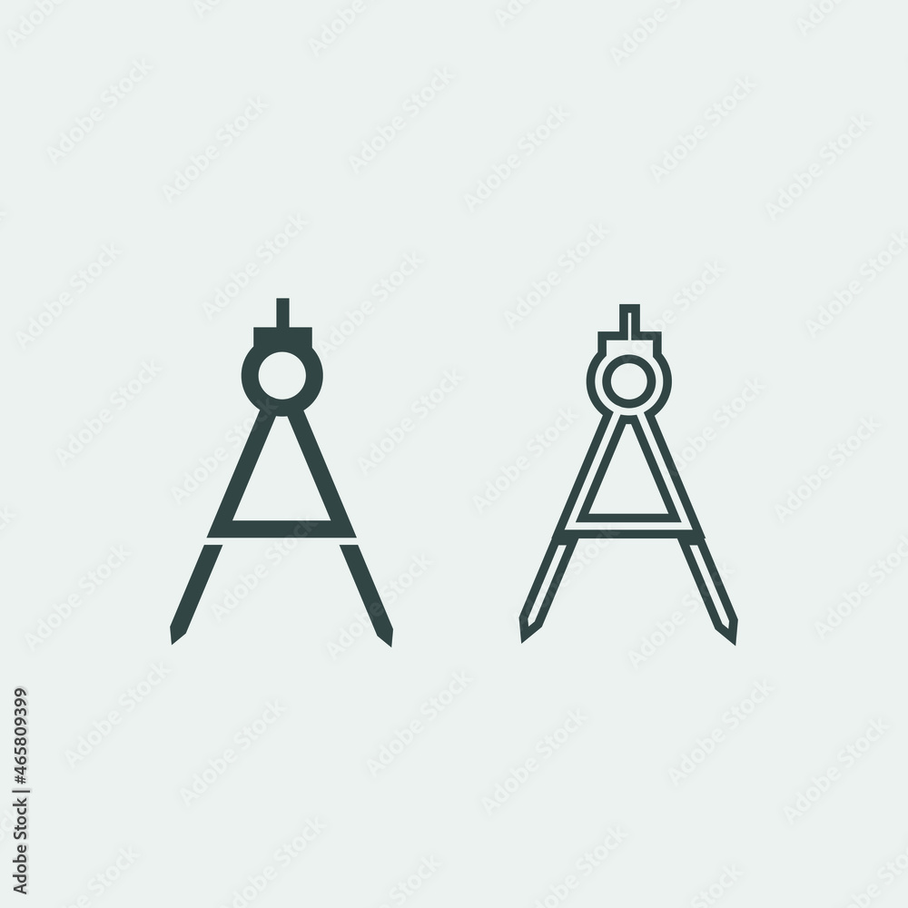 Draw with Compass vector icon Draw with Compass vector icon
