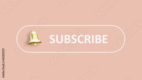 Subscribe, bell button. Button subscribe to channel, blog. Social media background. Marketing.
