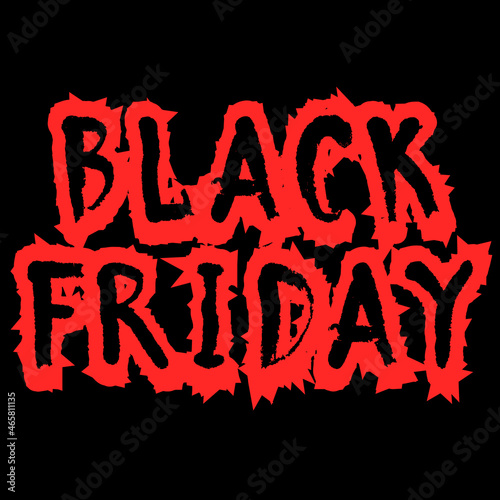 Text Black Friday for advertising. Grunge font.