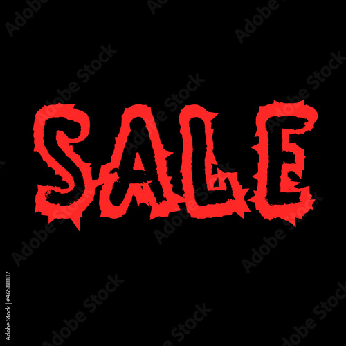Text Sale for advertising. Grunge font.