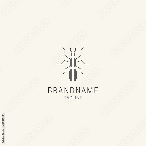 Ant line logo design template