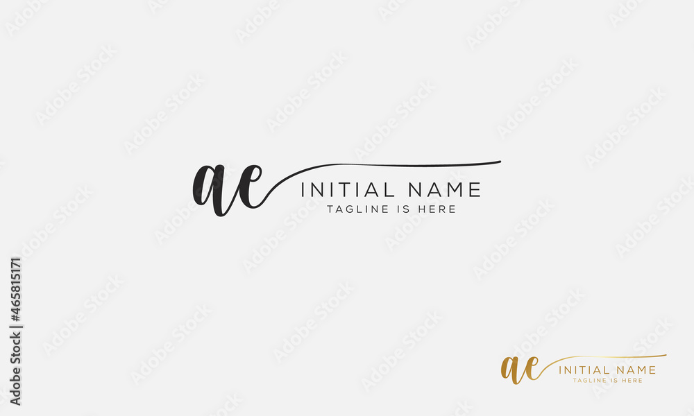 AE EA Signature initial logo template vector