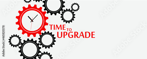 time to upgrade sign on white background