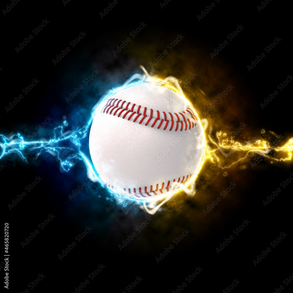 Baseball ball in electric waves Baseball ball in electric waves