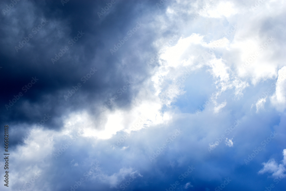 Blue and white cumulus storm clouds thunderstorm landscape Blue and white cumulus storm clouds thunderstorm landscape