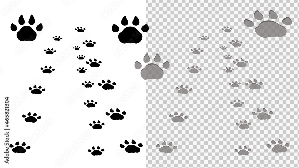 遠くに歩いていく虎の足跡のイラスト素材 シルエット 凹み Stock Vektorgrafik Adobe Stock