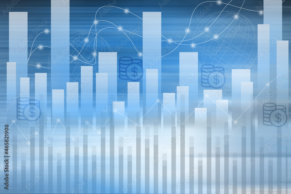 2d illustration futuristic business background pattern graph concept
