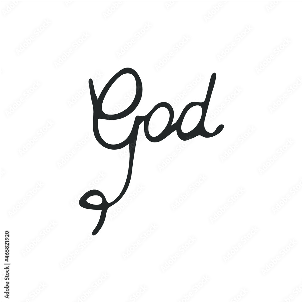 Hand-drawn Christian inscription and word Hand-drawn Christian inscription and word