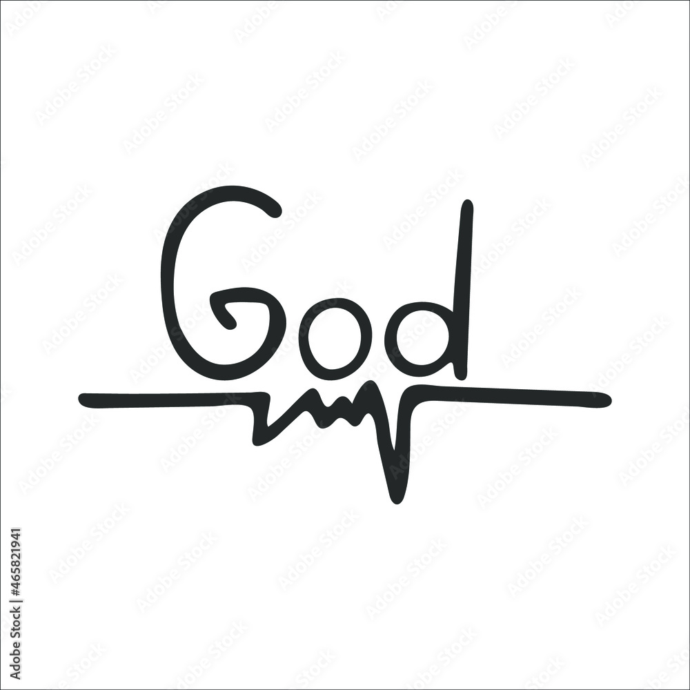 Hand-drawn Christian inscription and word Hand-drawn Christian inscription and word