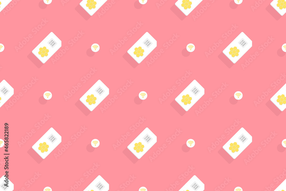 Background on the theme of mobile communications and the Internet. Seamless pattern from sim cards. Background on the theme of mobile communications and the Internet. Seamless pattern from sim cards.