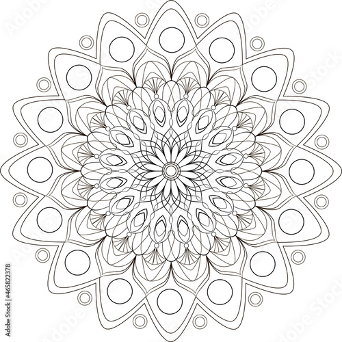 Coloring Space Round Ornament. mandala coloring page