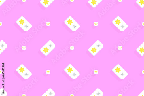 Background on the theme of mobile communications and the Internet. Seamless pattern from sim cards.