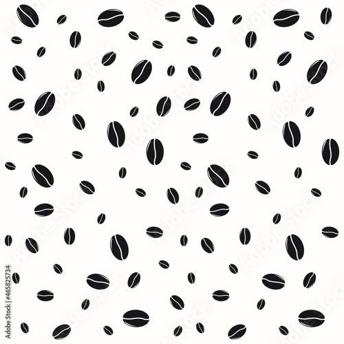 Simple coffee bean pattern illustration in roasted black color