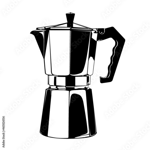 vector image of a geyser coffee maker. mocca coffee photo