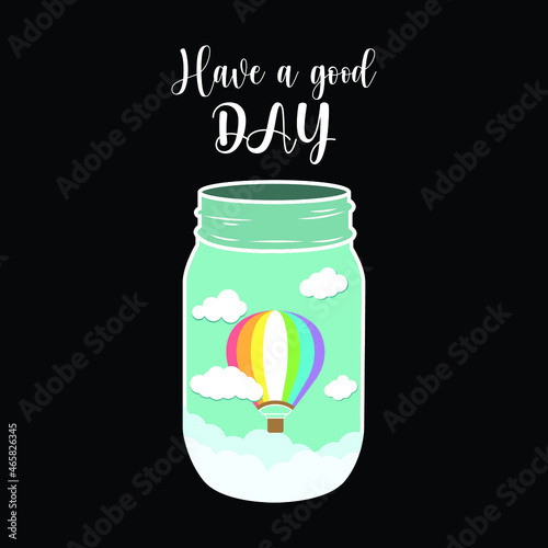 jar with hand flower draw background and t shirt design, circle