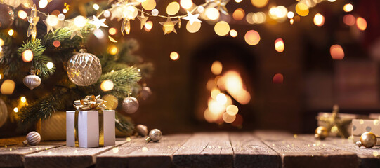 Christmas Tree with Decorations And Gift