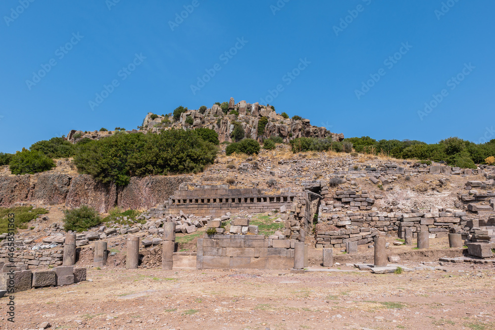 Assos, ancient Greek archeological site, today located in  Behramkale, Turkey. Assos is famous for In the Academy of Assos, where Aristotle became a chief to a group of philosophers.