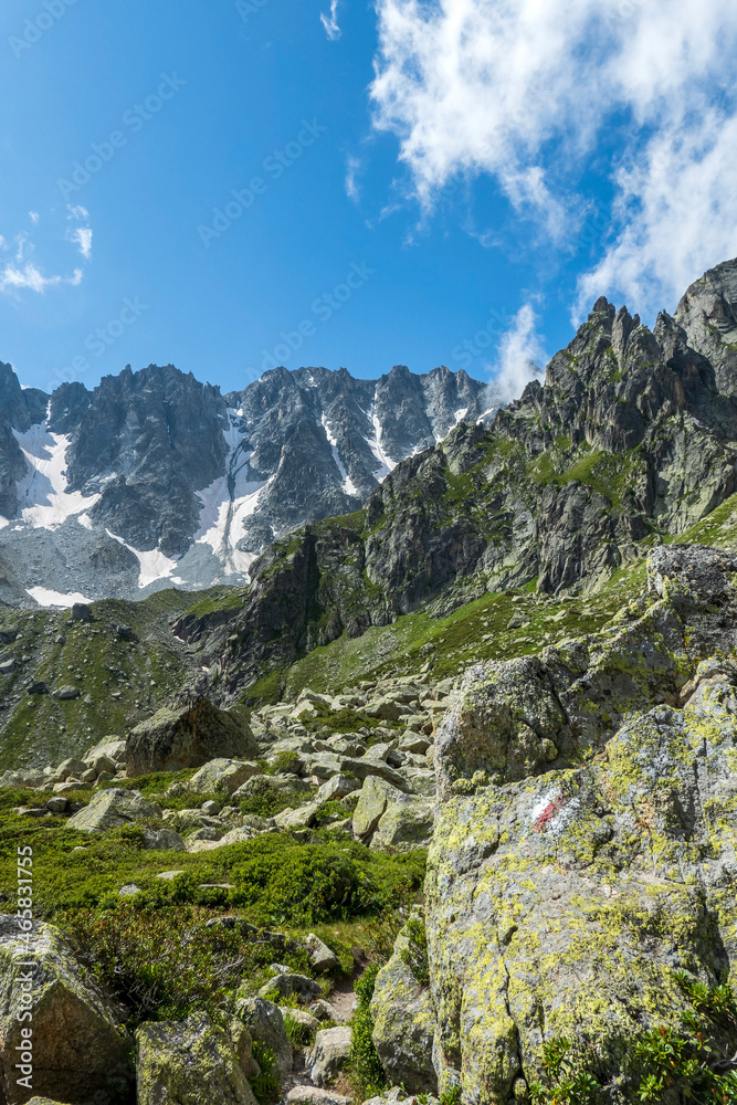 Fenêtre d'Arpette, a high alpine pass along Walker's Haute Route as well as Tour de Mont Blanc, two long distance hiking routes in Swiss Alps.