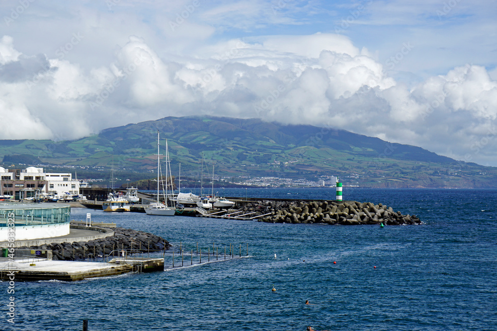 harbor of ponta delgada on sao miguel island harbor of ponta delgada on sao miguel island