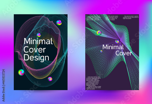 Minimum coverage of a vector. Cover design. Set of modern abstract musical backgrounds. Sound flyer for creating a fashionable cover, banner, poster, booklet...