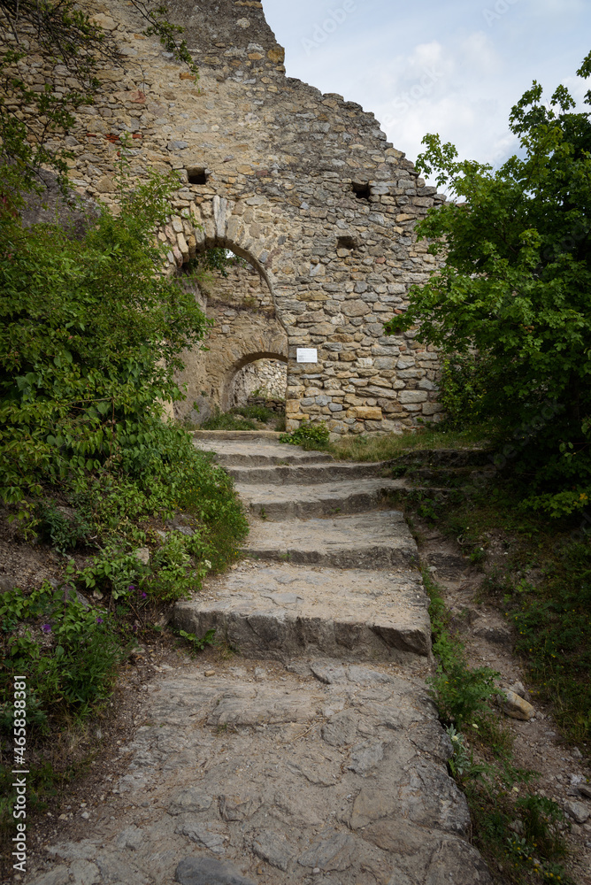 Staircase to the ruins of the Dürnstein castle, Wachau Valley, Lower Austria