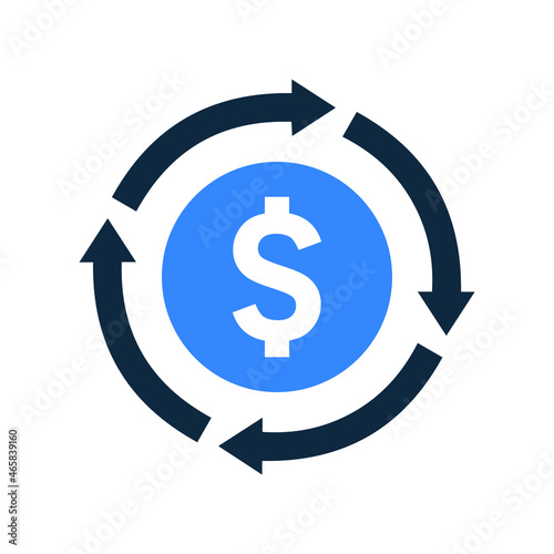 Investment, on, return, money, worth icon. Simple flat design concept.