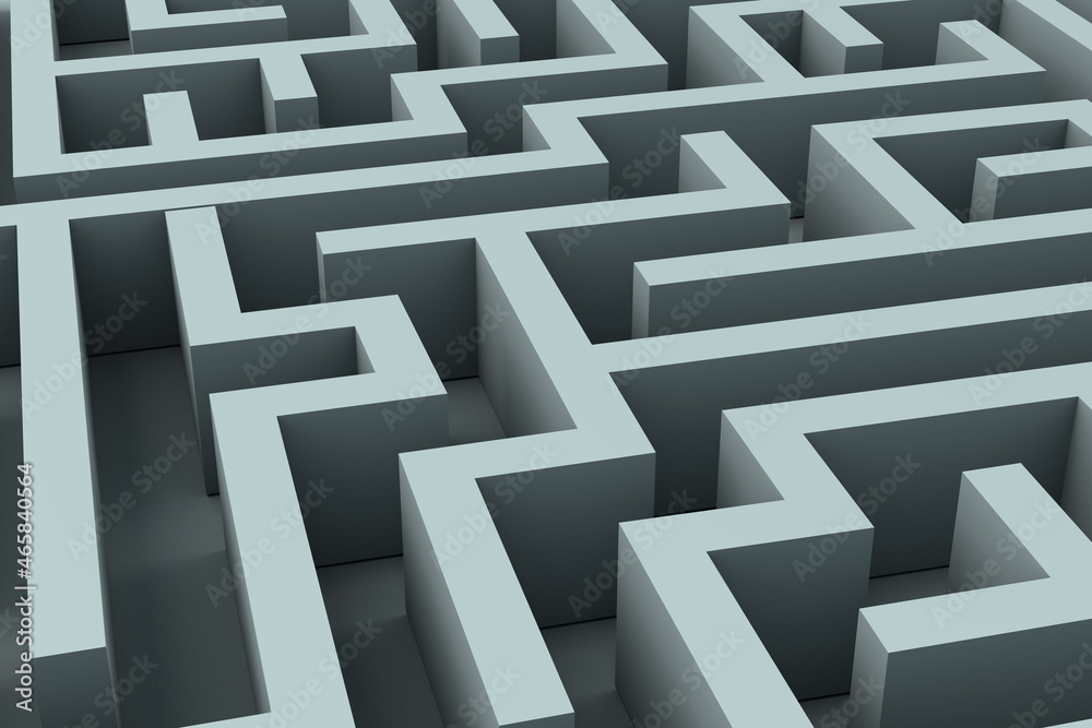 Maze concept 3D render Maze concept 3D render