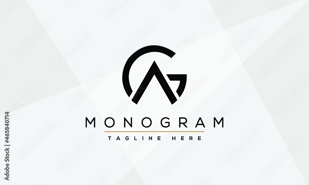 AG GA abstract vector logo monogram - obrazy, fototapety, plakaty 