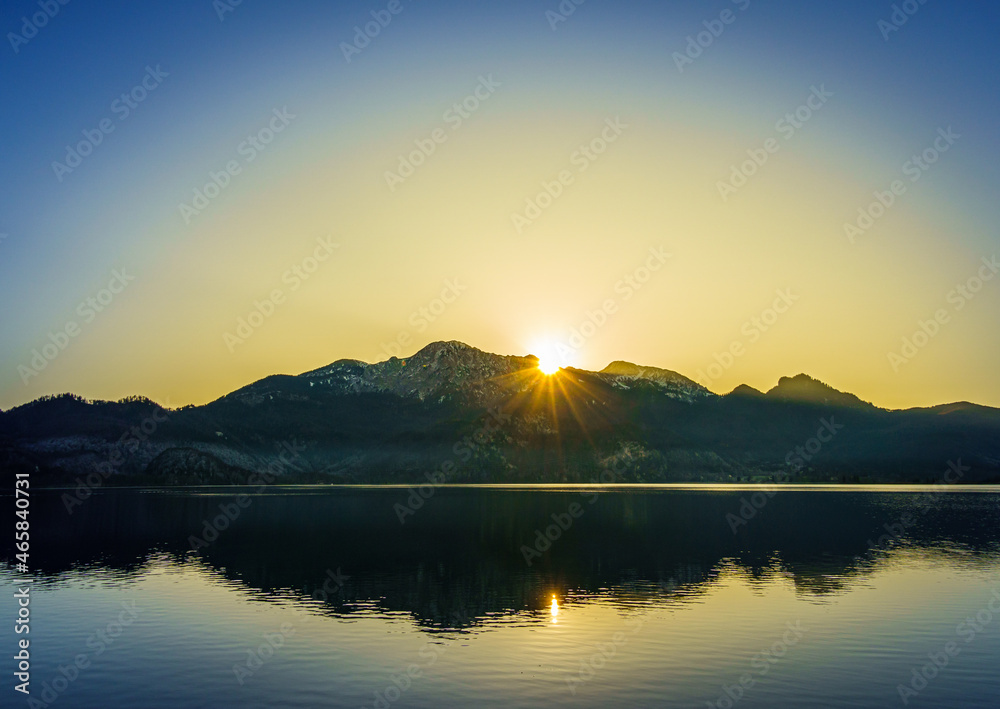 mountains at the kochel lake - bavaria