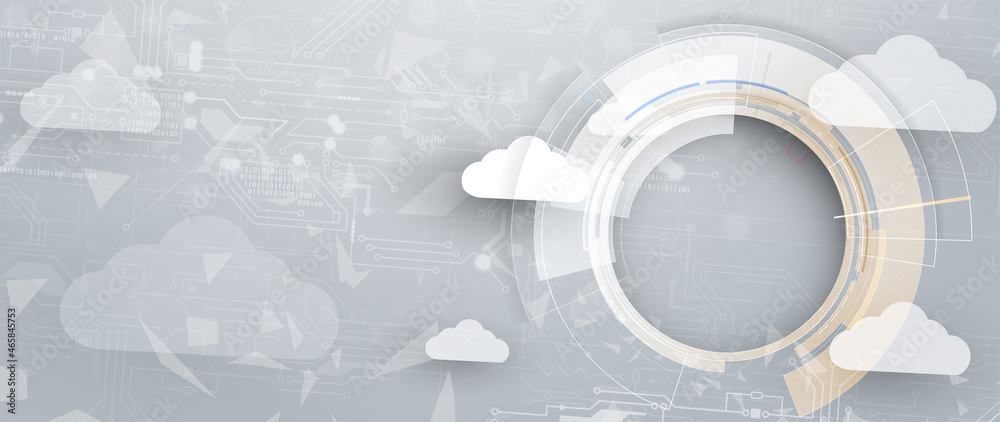 Obraz premium Cloud technology. Integrated digital web concept background