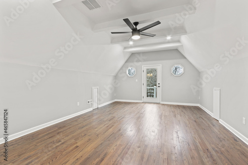 Luxury Attic with Ceiling fan and balcony
