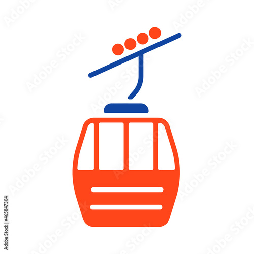 Ski lift gondola vector glyph icon