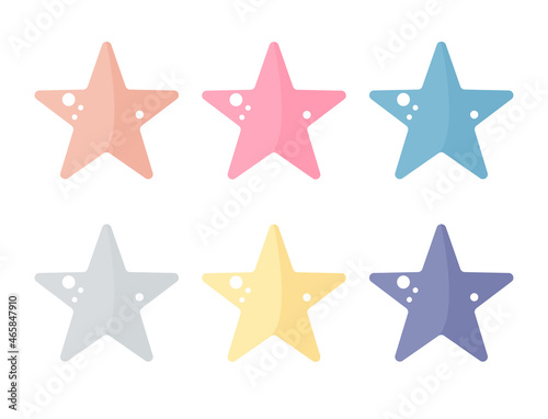 Set of colorful stars. Flat style.
