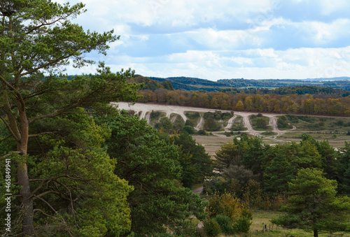 a view over North Tidworth Tank Obstacle Course  at Todworth Camp home of the Royal Tank Regiment  viewed from Sidbury Hill