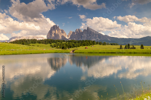 Il gruppo del Sassolungo visto dalle Alpe di Siusi
