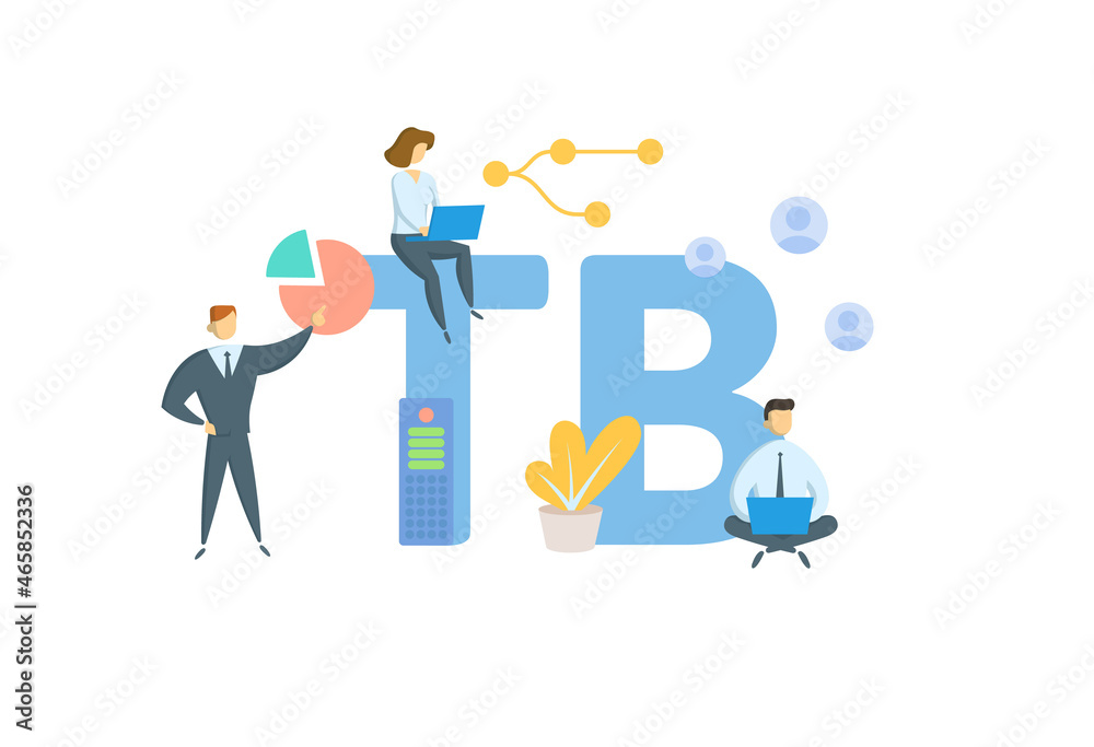 TB, Transaction Banking. Concept with keyword, people and icons. Flat vector illustration. Isolated on white. TB, Transaction Banking. Concept with keyword, people and icons. Flat vector illustration. Isolated on white.