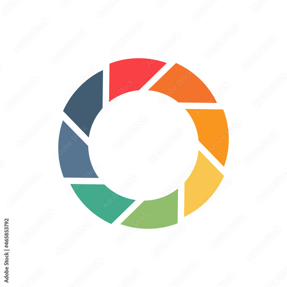 Modern shapes in Circle abstract technology logo. kaleidoscope circle logo design. Stock Vector illustration isolated on white background. Modern shapes in Circle abstract technology logo. kaleidoscope circle logo design. Stock Vector illustration isolated on white background.