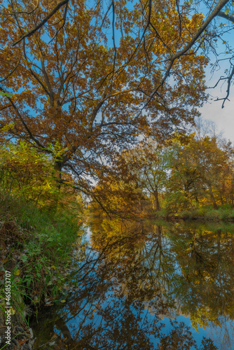 Autumn Malse river with color water and trees photo