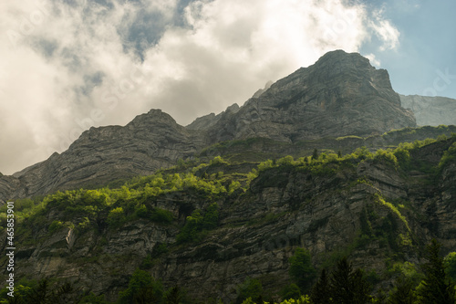 Appenzell, Switzerland, June 13, 2021 Mountain formation and a cloudy day