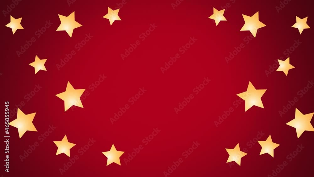 Animation of christmas stars falling on red background Animation of christmas stars falling on red background