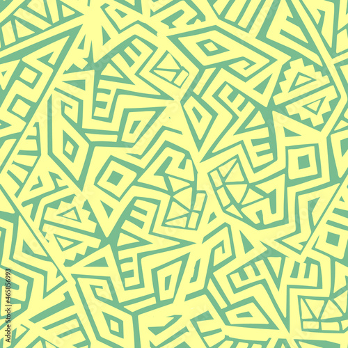 Unique Geometric Vector Seamless Pattern made in ethnic style. Aztec textile print. African traditional design. Creative boho pattern. Perfect for site backgrounds, wrapping paper and fabric design.