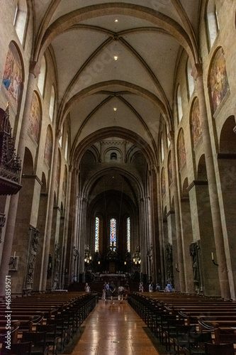 MAINZ, GERMANY, 25 JULY 2020: interior of Mainz Cathedral